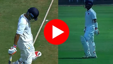Ajinkya Rahane: लाईव्ह सामन्यात हाय व्हॉल्टेज ड्रामा! आऊट होऊनही रहाणे परत फलंदाजीला आला- VIDEO