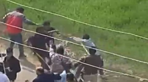 congress mp beaten by mob