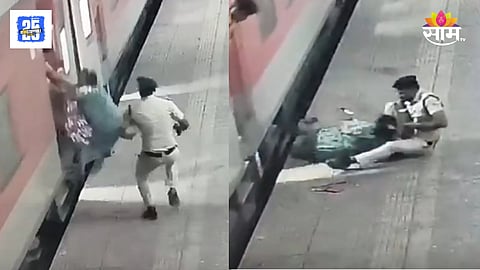 Borivali railway station woman falls down