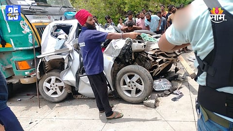 Accident News: मुंबई- अहमदाबाद महामार्गावर भीषण अपघात, भरधाव कारची कंटेनरला धडक; तिघांचा जागीच मृत्यू