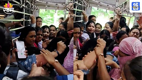 WOMEN'S VIOLENT FIGHT IN MUMBAI LOCAL TRAIN