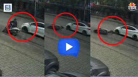 Viral CCTV footage Pune pothole accident