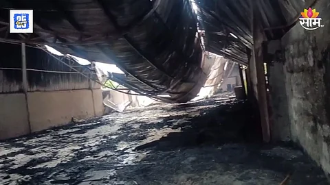 Tragic midnight fire at furniture shop in Nevasa, Ahilyanagar – five family members charred to death.