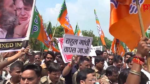 भाजप सरकारमधील मंत्र्यांनी अडवला राहुल गांधींचा ताफा, गो बॅकच्या दिल्या घोषणा