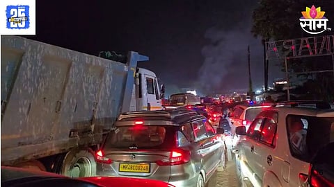Traffic Block: वाहतूक कोंडीनं घेतला चिमुरड्याचा जीव; मुंबई अहमदाबाद राष्ट्रीय महामार्गावर २५ किलोमीटर वाहनांच्या रांगा