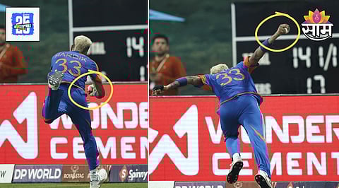 hardik pandya miracle catch india vs oman asia cup 2025