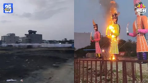 Shocking: अरेरे काय हे! सकाळीच रावणाचं दहन, लपून आले अन् पुतळा दिला पेटवून; मंत्री येण्यापूर्वीच..., पाहा VIDEO