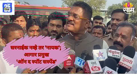 Transport Minister Pratap Sarnayak inspecting the Solapur ST Stand before ordering the depot chief’s suspension.