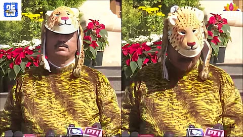 MLA Sharad Sonawane Wearing Leopard Costume