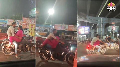 Couple bike stunt viral