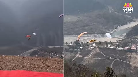 Paragliders mid air collision