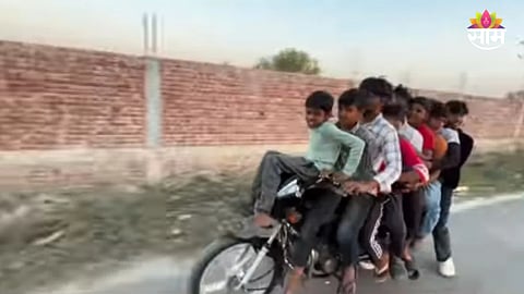 Viral video nine people riding one motorcycle