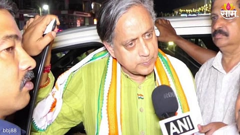 Security personnel stand guard as investigation begins after attack on Shashi Tharoor’s convoy.