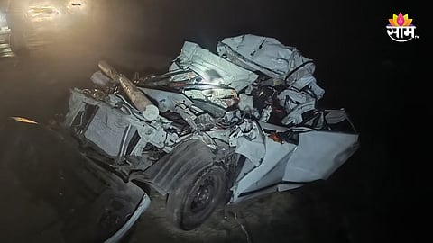 Accident: महामार्गावर अपघाताचा थरार! भरधाव कारची ट्रकला धडक; एकाच कुटुंबातील ६ जणांचा मृत्यू