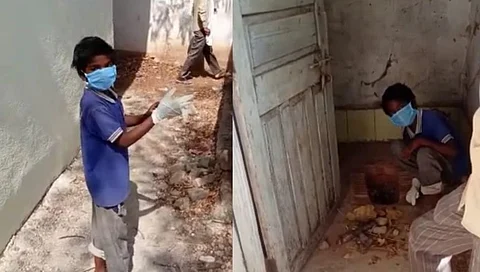 Children Cleaning Toiltes in Covid Center
