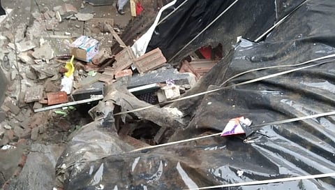 A house collapsed due to rain in the Lal dongar area