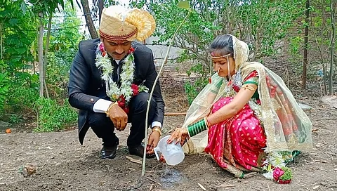 Latur Couple Planted Trees Before Marriage