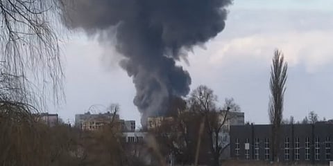 انفجار قوي يهز العاصمة كييف وقصف خط أنابيب الغاز بفاسيلكيف