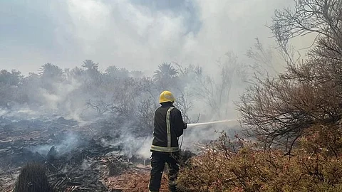 الدفاع المدني يخمد حريقًا بموقع زراعي بدومة الجندل