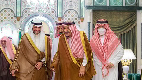 خادم الحرمين الشريفين يستقبل رئيس مجلس الأمة الكويتي مرزوق الغانم
