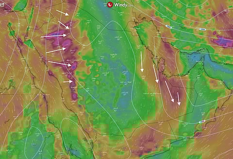 مكة ثالث العالم حرارة.. "خريطة رياح وغبار 48 ساعة" يرسمها "المسند"