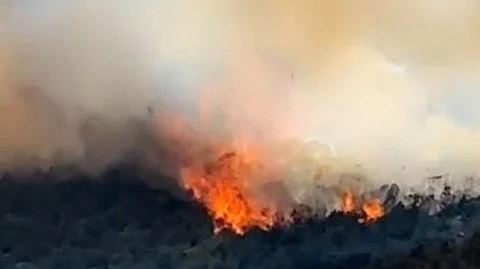 حريق جبل مرير بالنماص