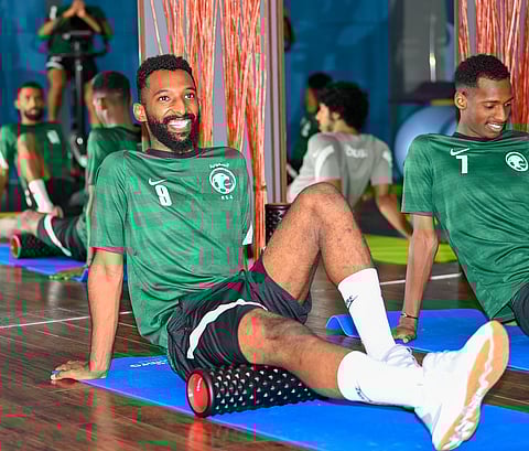 جانب من تدريبات لاعبي المنتخب السعودي الأولمبي