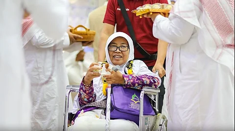 جانب من استقبال حجاج جنوب شرق آسيا