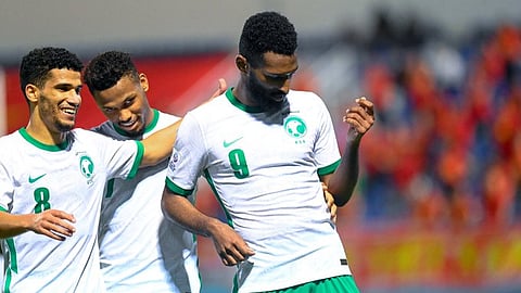 فراس البريكان يحتفل بتسجيله هدف في مرمى منتخب فيتنام