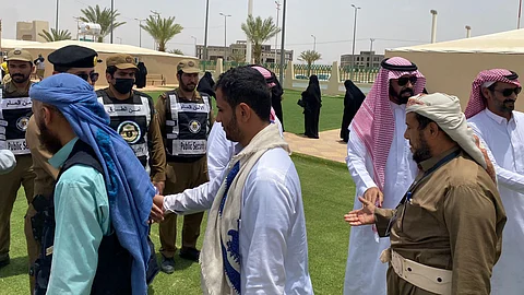 جانب من استقبل الحجاج اليمنيين بمحافظة رنية
