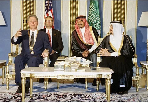 الملك فهد والرئيس الأمريكي بيل كلينتون في عام 1994