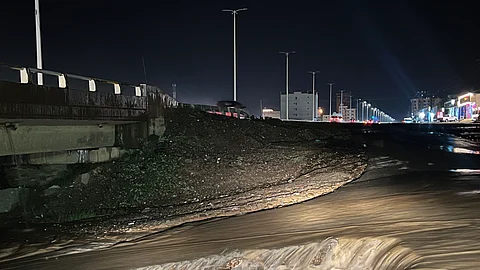 جريان السيول بمحافظة الدرب