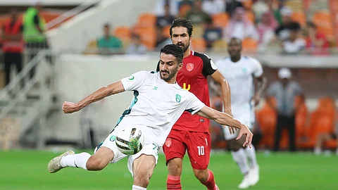 جانب من لقاء الأهلي والقيصومة