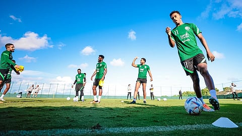 لاعبو المنتخب السعودي خلال المعسكر الإعدادي لكأس العالم 2022