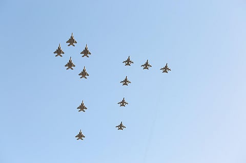 طائرات القوات الجوية الملكية السعودية تحلق في سماء الأحساء