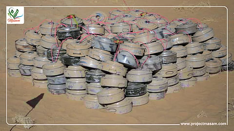 "مسام" يتلف 462 لغمًا مضادًا للدبابات غرب شبوة