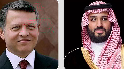 ولي العهد الأمير محمد بن سلمان وملك الأردن عبدالله الثاني ابن الحسين