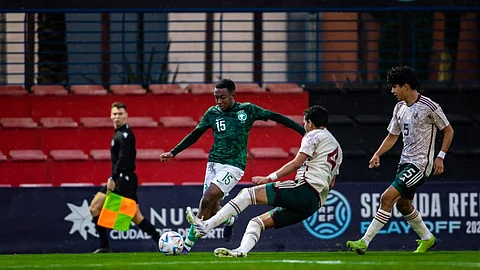جانب من لقاء المنتخب السعودي للبراعم مع نظيره المكسيكي
