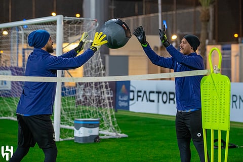 جانب من تدريبات لاعبي الهلال