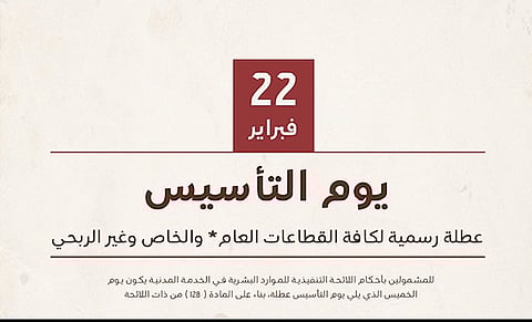 بنهاية دوام اليوم وبداية إجازة يوم التأسيس.. الإجازة الأخيرة للمدارس بالفصل الثاني