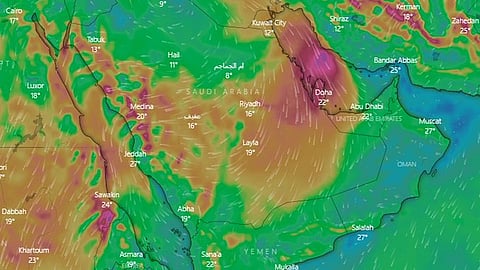 تنبيه من ارتفاع فرص الغبار بمناطق عدة  يومي الخميس والجمعة
