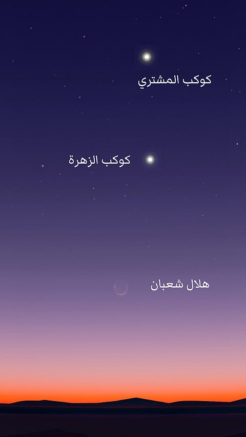"فلكية جدة": هلال شعبان يزيّن سماء السعودية والوطن العربي اليوم