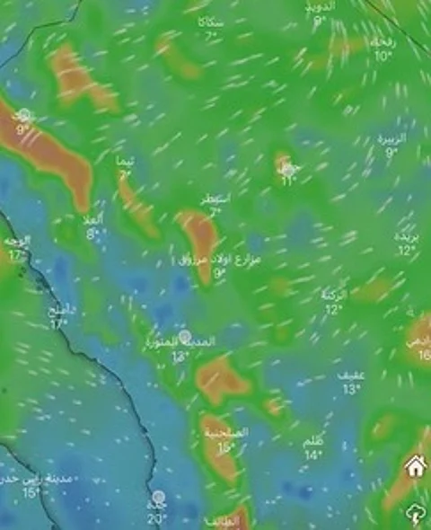 عاصفة غبارية تؤثر على عدد من المناطق الشمالية وتؤدي لانعدام الرؤية الأفقية