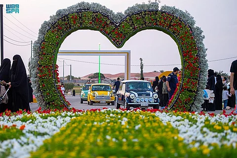 سجادة من الزهور بطول 160 مترًا.. شاهد انطلاقة مهرجان "حياة الورد" بعنيزة