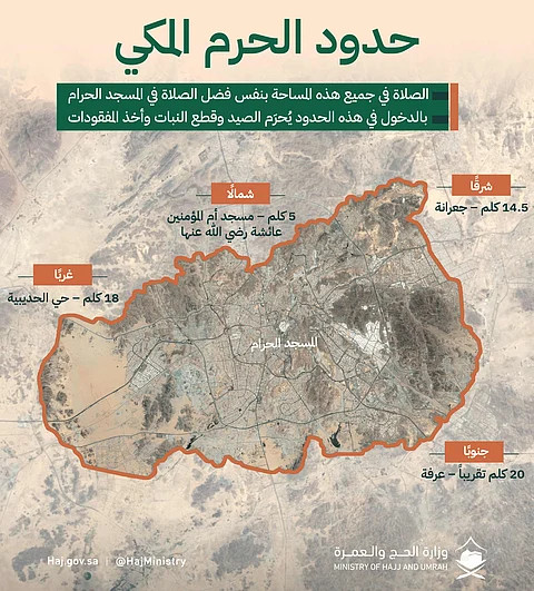 تعرف على حدود الحرم المكي التي يشملها فضل مضاعفة ثواب الصلاة