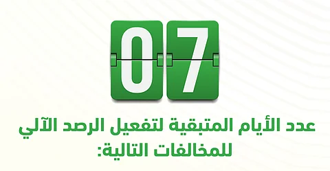 "المرور": بدء رصد 7 مخالفات مرورية إلكترونياً الأحد المقبل