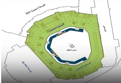 "الرواق السعودي".. كم بلغت الطاقة الاستيعابية لمبنى المطاف بـ"الحرم" في عهد الدولة السعودية؟