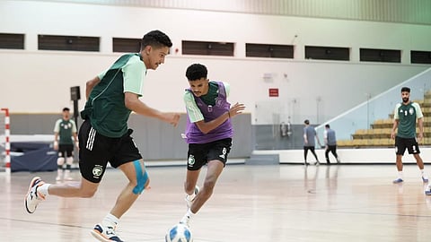 جانب من تدريبات المنتخب السعودي الأول لكرة قدم الصالات