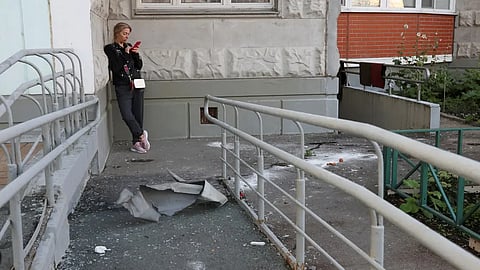 من موقع سقوط طائرة مسيرة في روسيا الأسبوع الماضي