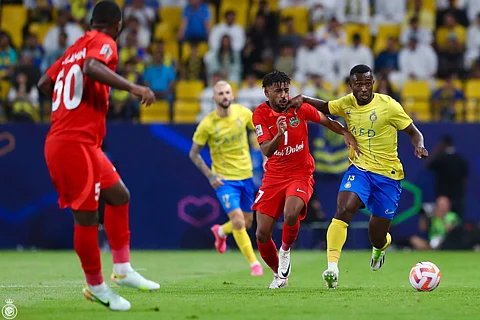 جانب من لقاء النصر وشباب الأهلي الإماراتي